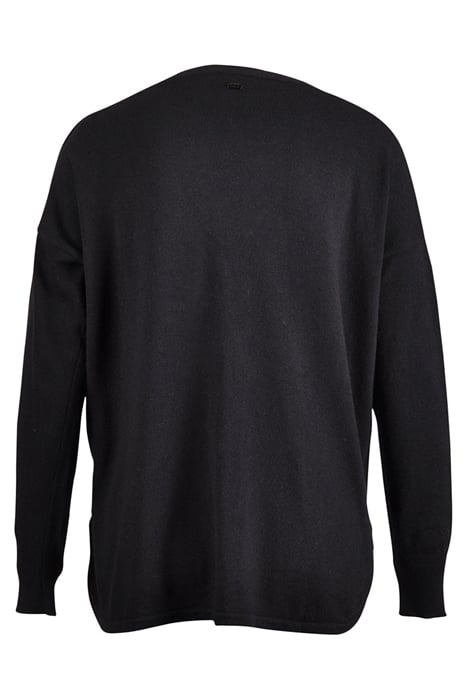 V-NECK CARDI ROUNDED BOTTOM LS BLUE 4