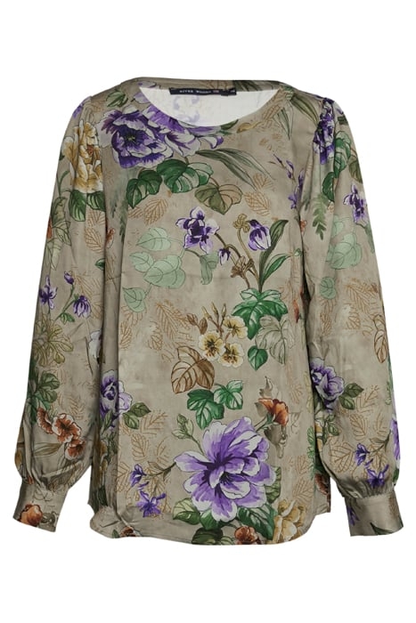 ROUND NECK BALLOON SLV SHIRT MULTI 1