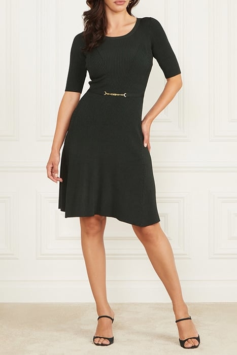 LAILA RIB DRESS CHENILLE GREEN 1