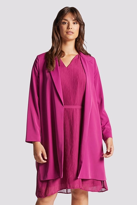 LONG DUAL-FABRIC JACKET ROSE 2