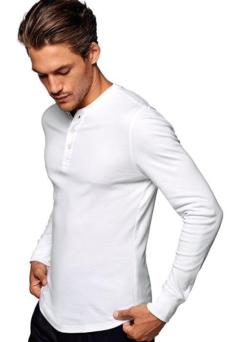WHITE HENLEY T SHIRT 2