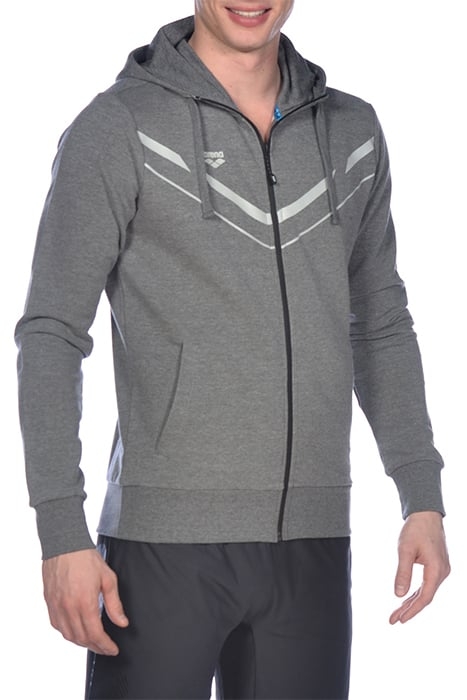 M STRETCH HOODED F/Z JACKET DARK GREY MELANGE 4