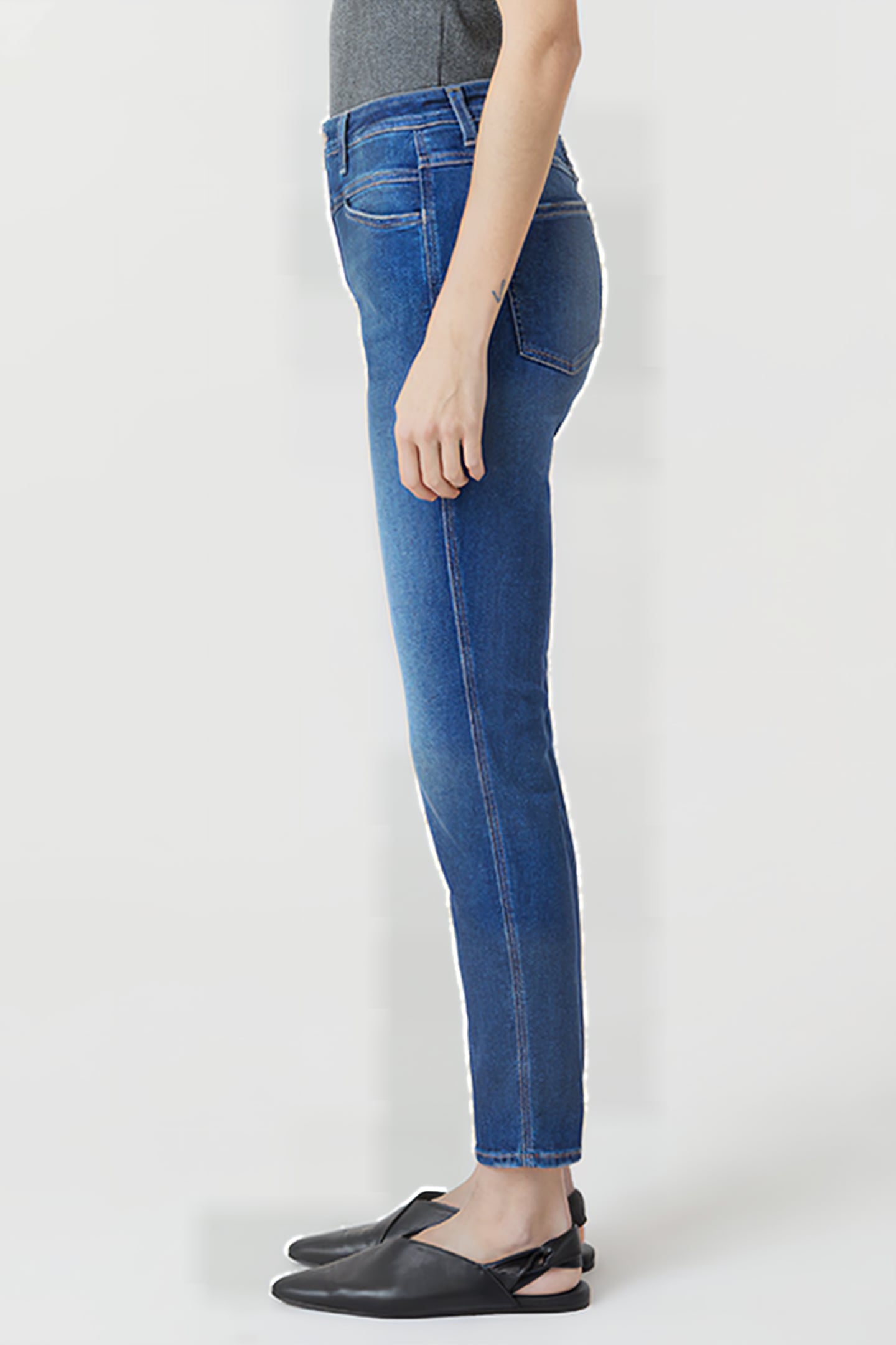WOMEN SKINNY PUSHER JEANS DARK BLUE 4