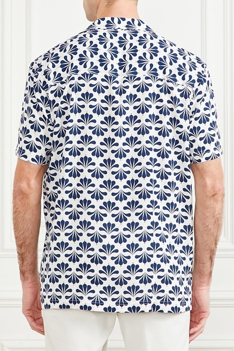 BILLY BOWLING SHIRT BLUE GEOFLOWER PRINT 2