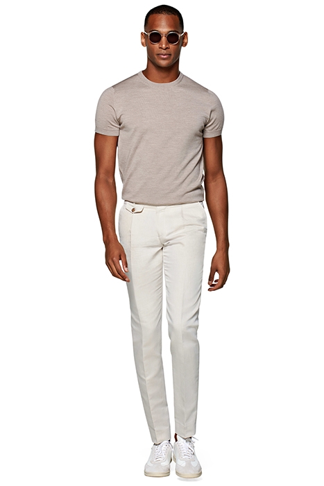 SAND PLEATED BRENTWOOD TROUSERS 3