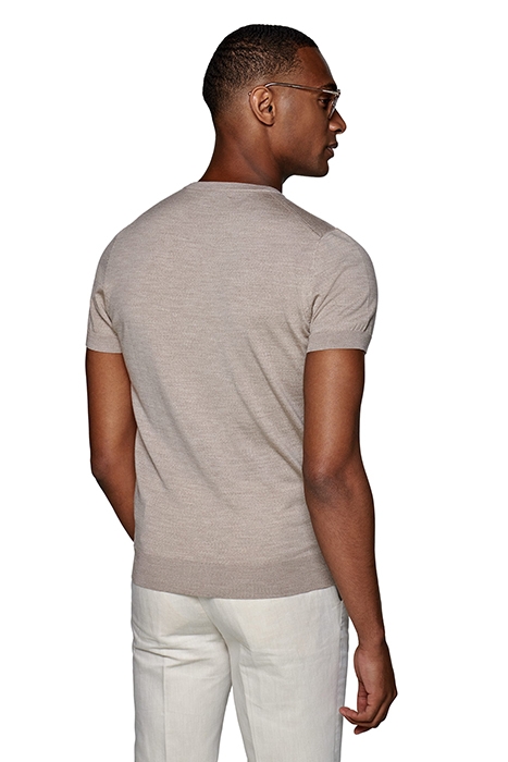 SAND PLEATED BRENTWOOD TROUSERS 4