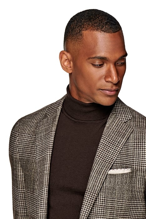 MID BROWN CHECKED HAVANA BLAZER 4