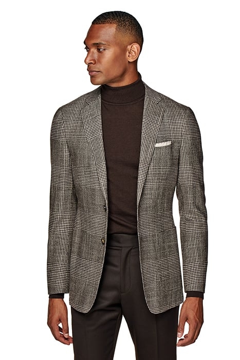 MID BROWN CHECKED HAVANA BLAZER 1