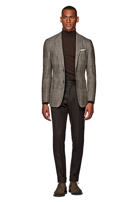 MID BROWN CHECKED HAVANA BLAZER 3