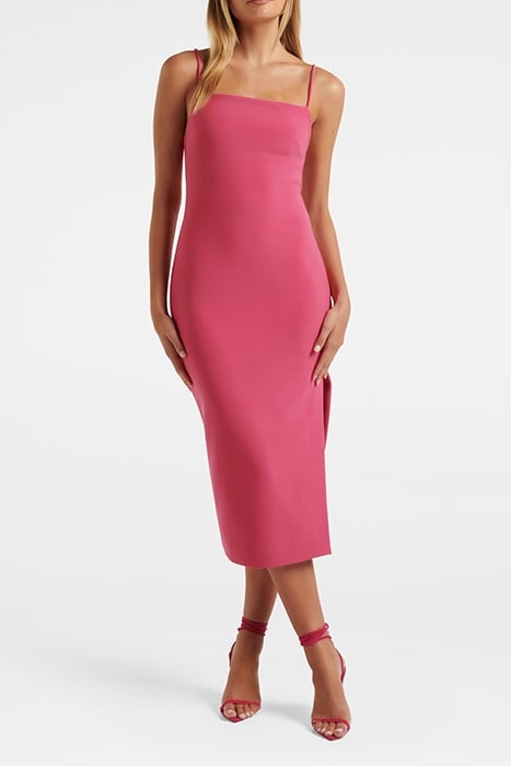 ALISANDRA SIDE SPLIT BODYCON MIDI RASPBERRY JELLY 1