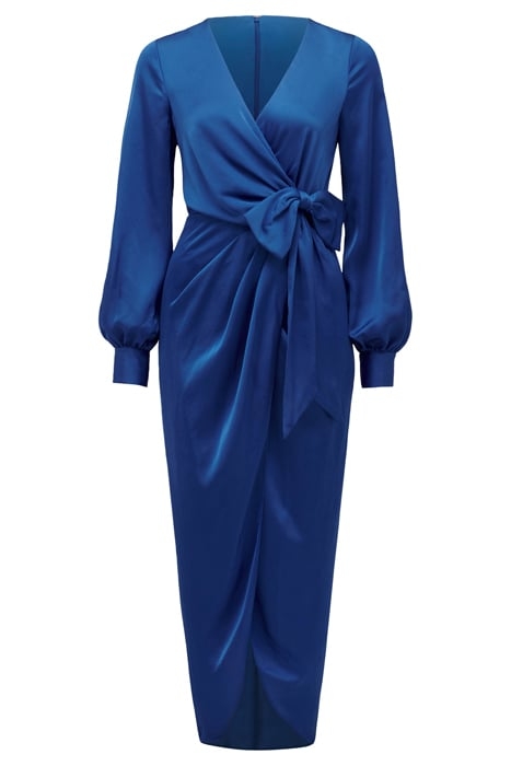 MIRELLA WRAP SATIN MIDI DRESS BLUE ATMOSPHERE 5