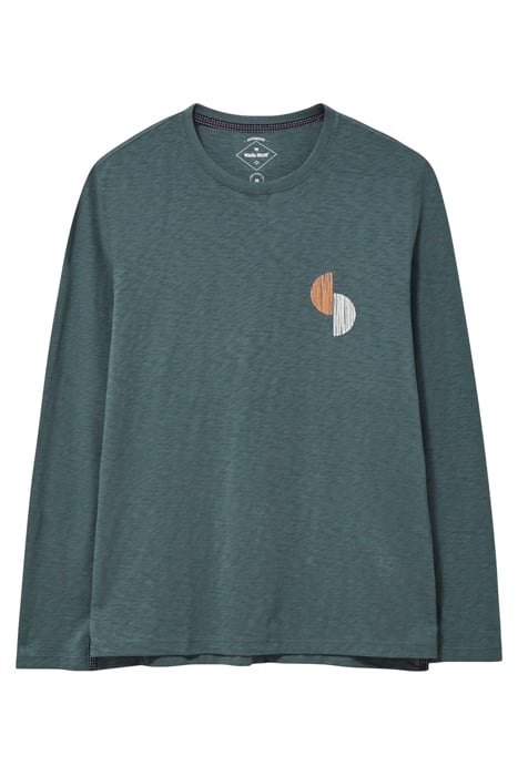 ABSTRACT ART LS GRAPHIC TEE DARK TEAL 1