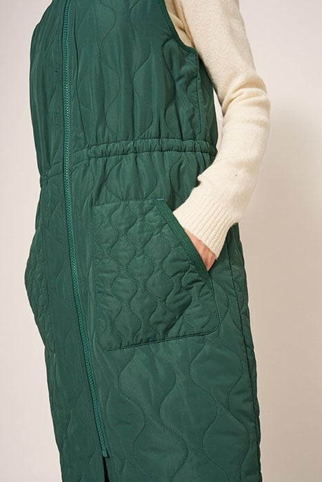 MADDISON QUILTED GILET MID GREEN 3