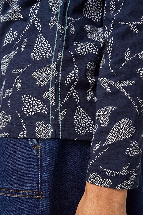 NELLY LS TEE NAVY PRINT 3