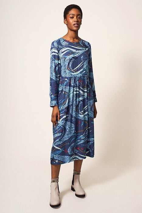 ELISA DRESS BLUE MLT 1