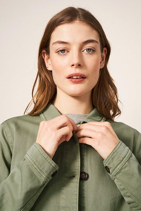 CARRIE DENIM JACKET MID GREEN 4