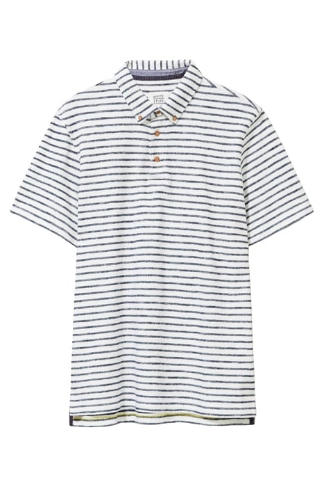 FINE STRIPE POLO NATURAL WHITE 1