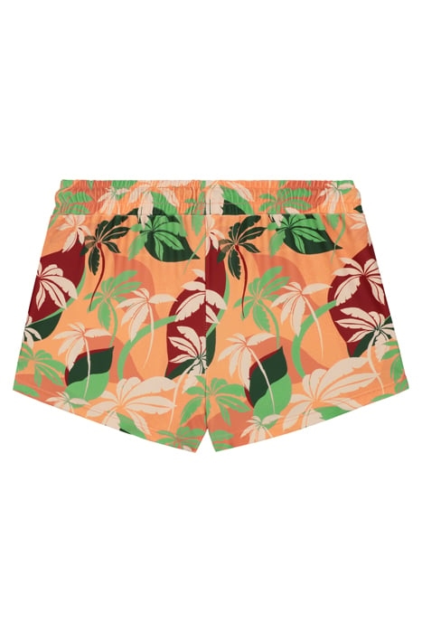 GIRLS SIL SWIM SHORTS WAVY PALMS LIGHT SANDALWOOD ORANGE 2