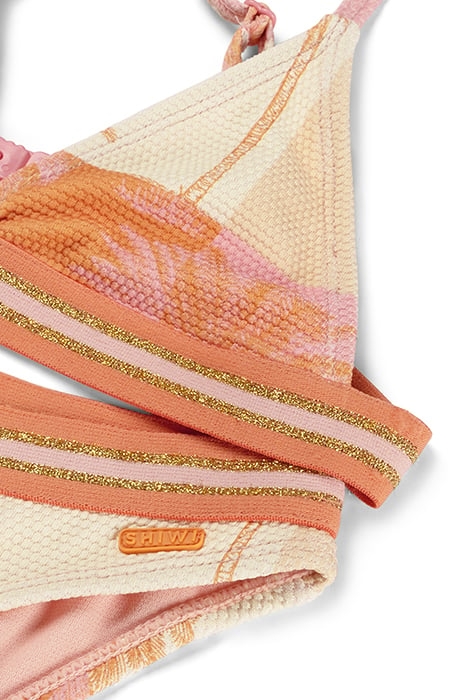 GIRLS LUNA BIKINI SET BLOCK PALM ICED STRAWBERRY PINK 3