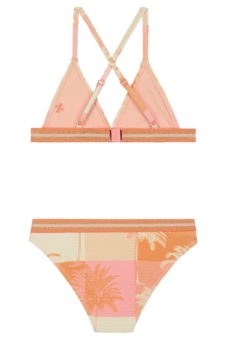GIRLS LUNA BIKINI SET BLOCK PALM ICED STRAWBERRY PINK 2