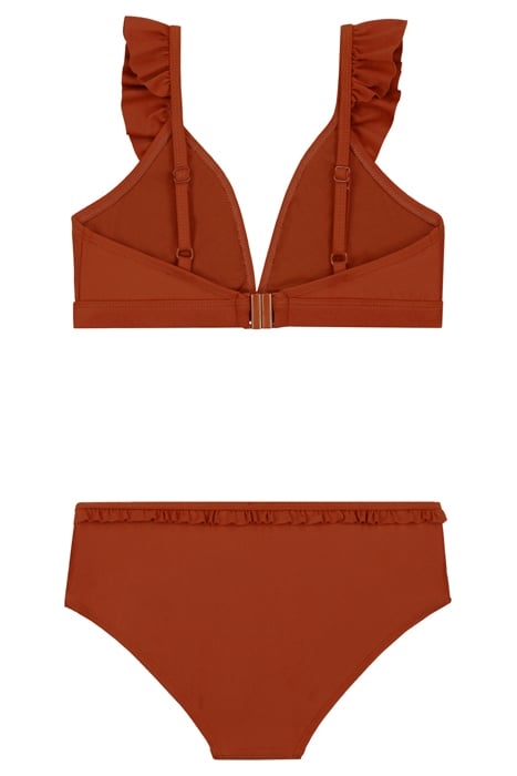 GIRLS BELLA HIPSTER BIKINI SET OCHRE BROWN 2