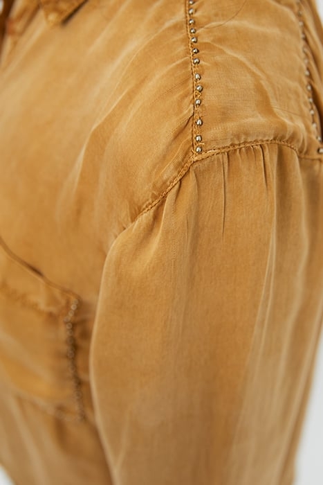 YELLOW BEADED CUPRO SHIRT 5
