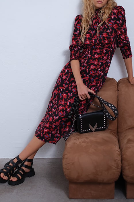 RED ROCK FLORAL PRINT DRESS WITH SMOCKED COLLAR 3