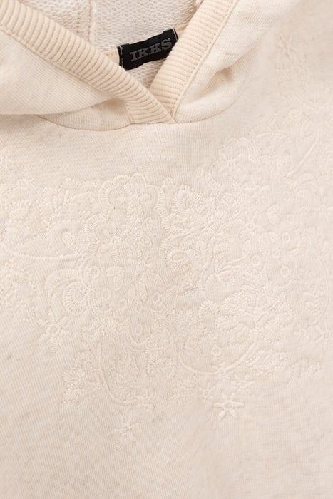 GIRLS’ BEIGE HOODIE EMBROIDERED ON FRONT 4