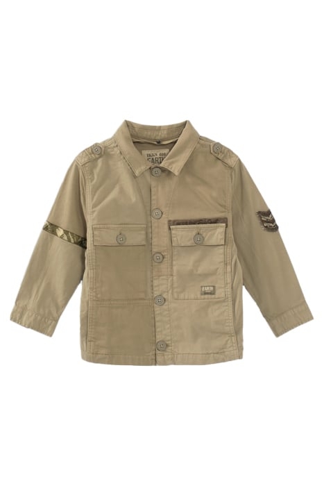 BOYS’ KHAKI TEXTURED MIXED FABRIC SAFARI JACKET 1