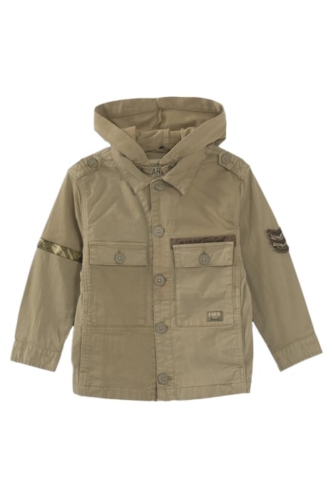 BOYS’ KHAKI TEXTURED MIXED FABRIC SAFARI JACKET 3