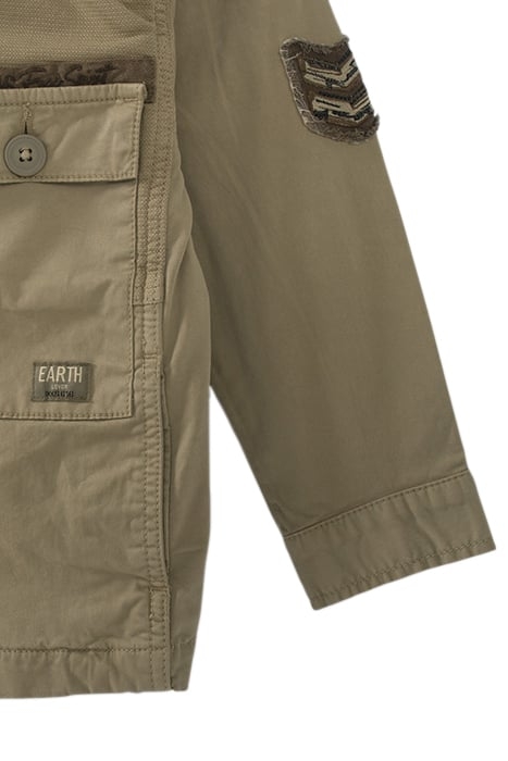 BOYS’ KHAKI TEXTURED MIXED FABRIC SAFARI JACKET 4