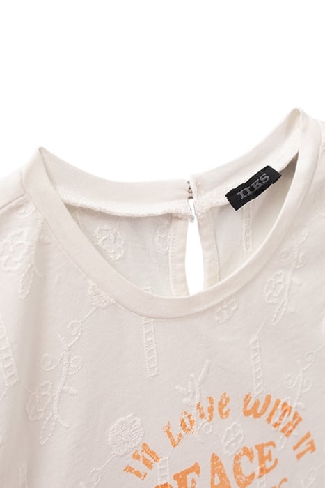 GIRLS’ WHITE SLOGAN AND EMBROIDERY T-SHIRT 3