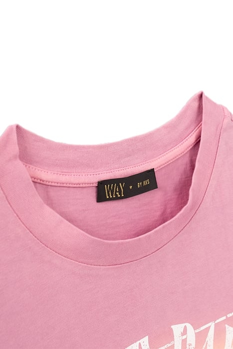 GIRLS’ WHITE T-SHIRT, PINK/ORANGE DEEP DYE + VINTAGE IMAGE 4