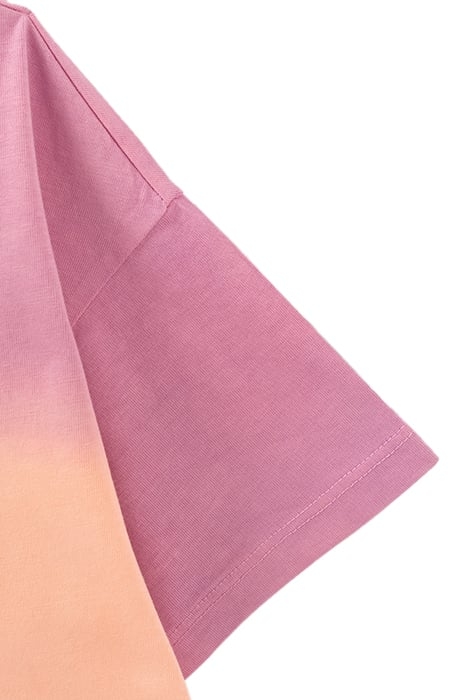 GIRLS’ WHITE T-SHIRT, PINK/ORANGE DEEP DYE + VINTAGE IMAGE 5