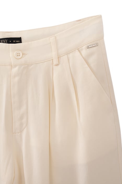 GIRLS' ECRU LENZING™ LYOCELL™  WIDE TROUSERS 4