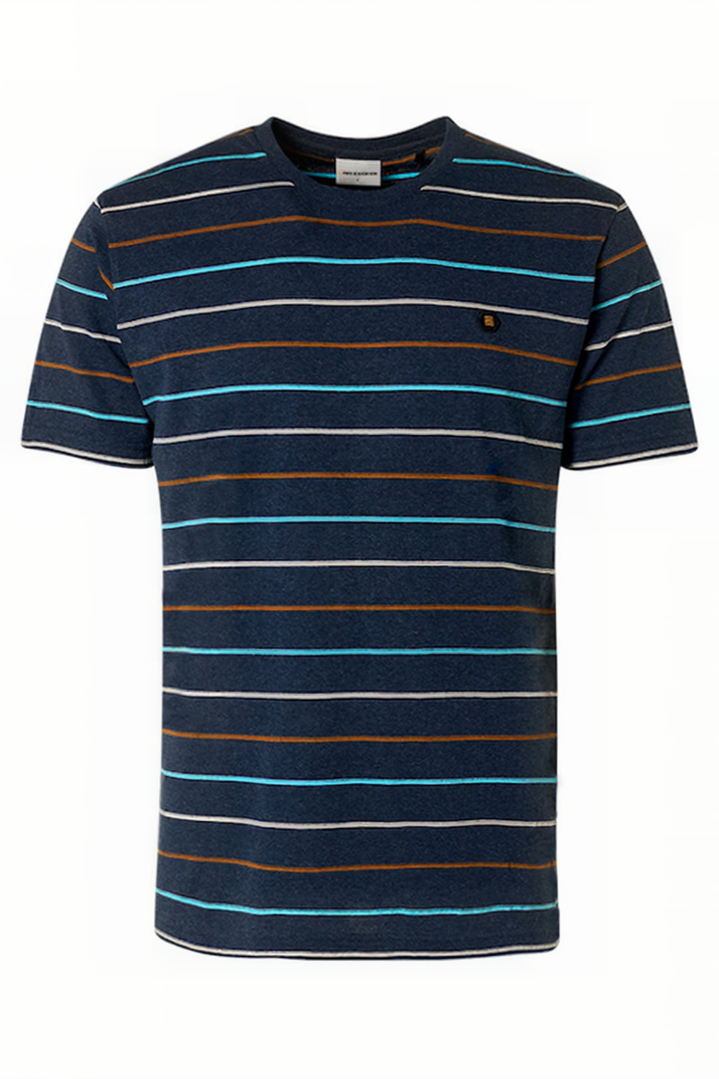 T-SHIRT CREWNECK MELANGE MULTI COLOURED STRIPES NIGHT 4