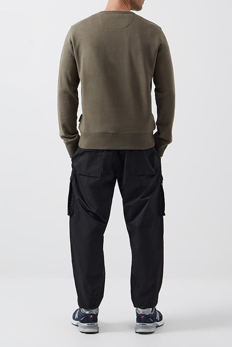 CREW NECK SWEATSHIRT KHAKI/DARK NAVY 2