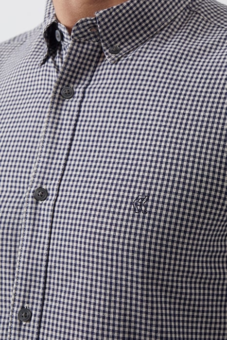 GINGHAM LONG SLEEVE SHIRT DARK NAVY/ECRU GINGH 4