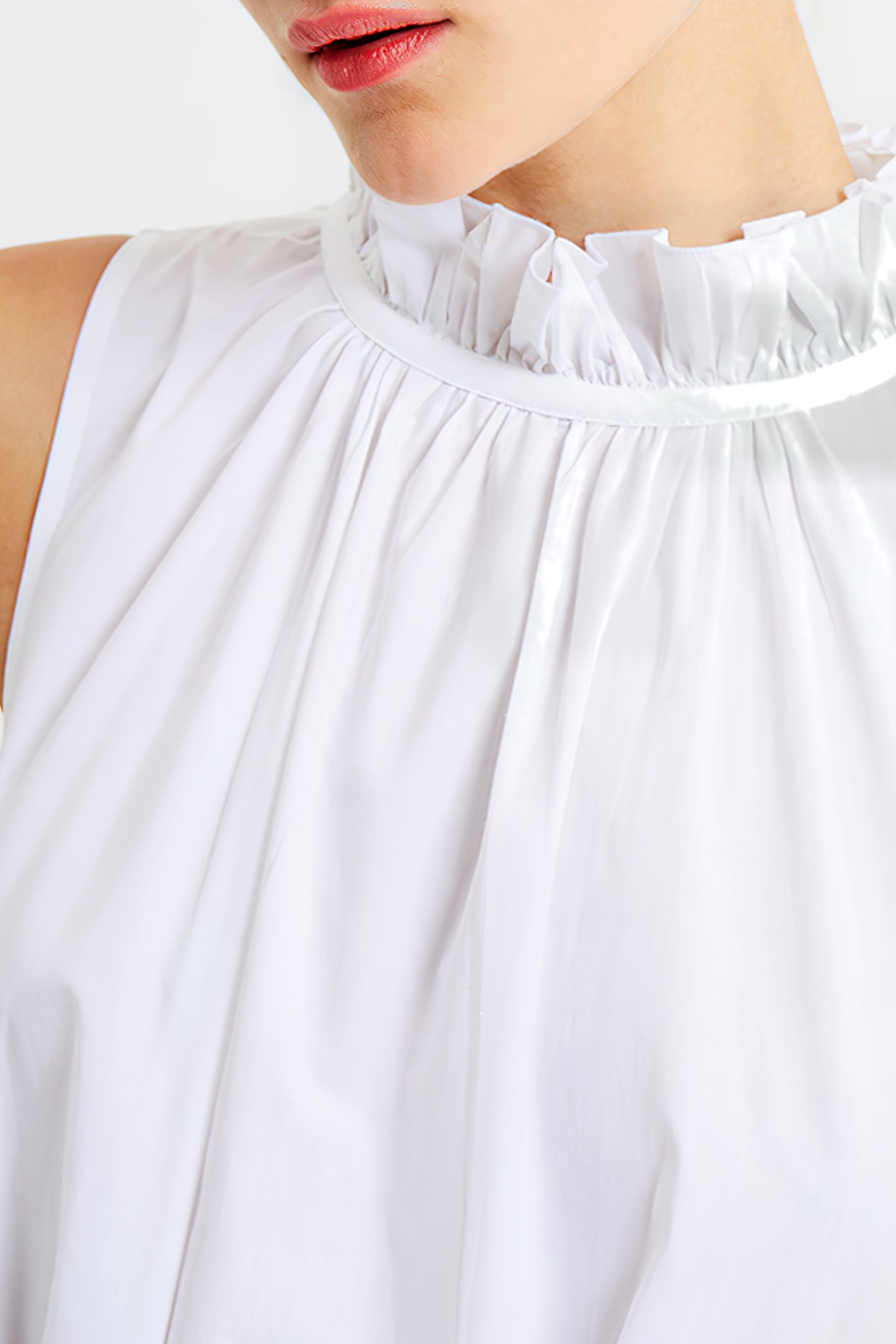 RHODES CONSCIOUS POPLIN SLEEVELESS DRESS LINEN WHITE 4