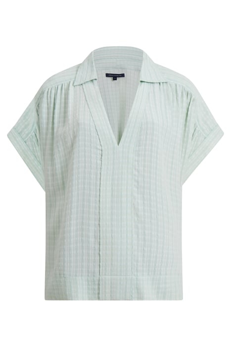 BIRCH SEERSUCKER POPOVER SHIRT AQUA FOAM 4