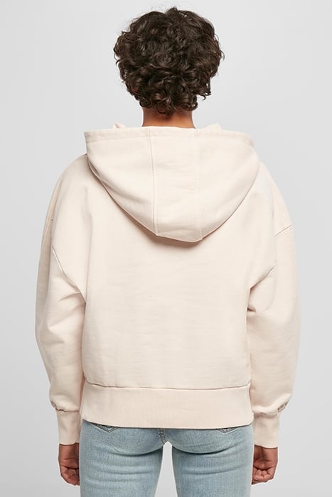 LADIES HEAVY TERRY GARMENT DYE HOODY PINK 2