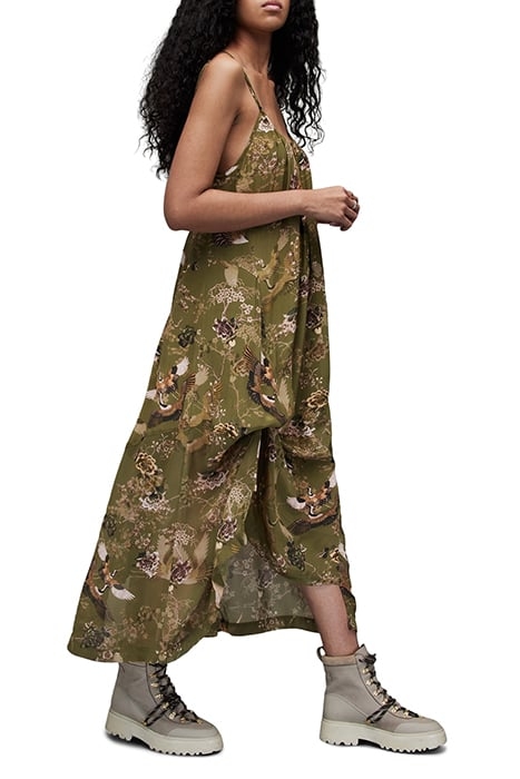AREENA PEGGY DRESS KHAKI GREEN 3