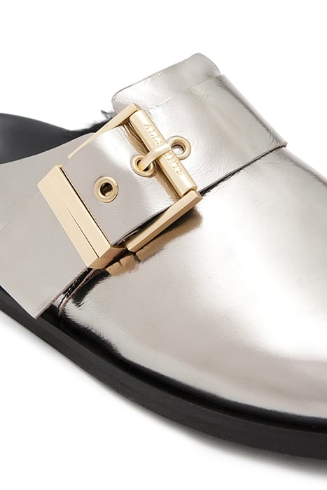 VENUS SHEARLING MULE MIRROR SILVER 6