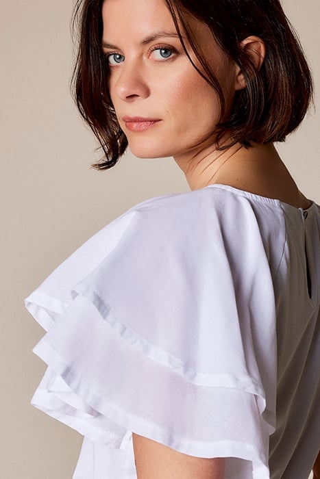 TOP BUTTERFLY SLEEVES COTTON SINGLE JERSEY WHITE 4