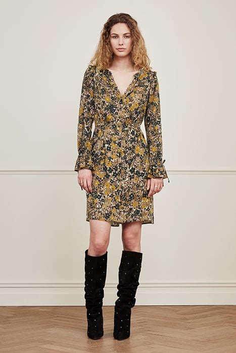 BECCA DRESS CLASSY CAMEL/BLACK 1