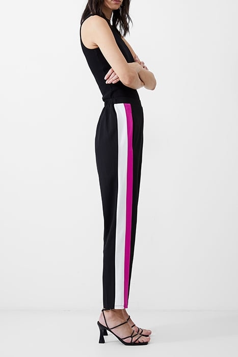 CREPE TAPERED PANEL JOGGER BLACK/WILDROSA/WHITE 3