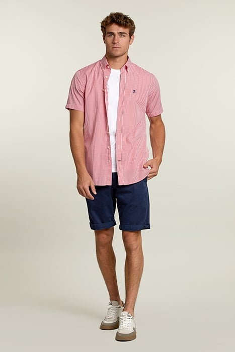 CUSTOM FIT CHECKED SHIRT WITH POCKET RED 3