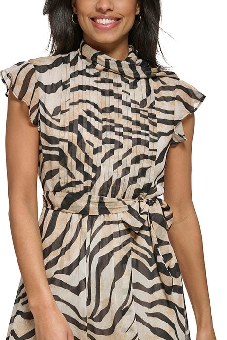 FLUTTER SLV MOCK NEC BLK/CREAM 5