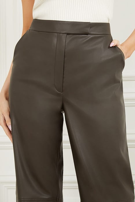 VIXEN WIDE LEG PANT OLIVE LEATHER BRANCH 7