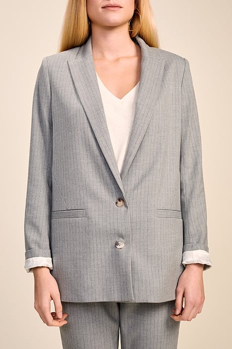 VIENNA - MOUSE GREY TENNIS STRIPE SUIT JACKET 1